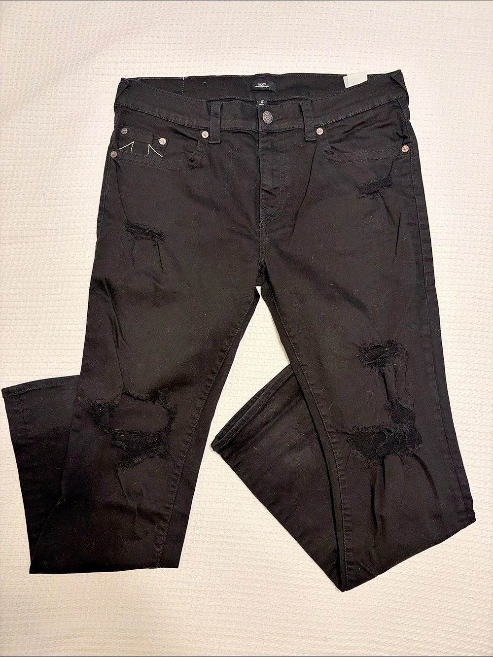 True Religion Ricky Black Skinny Jeans Waist 40